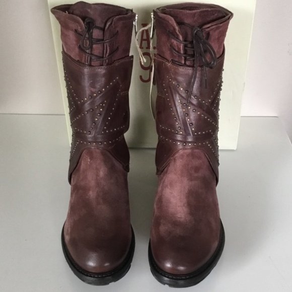 NWT A.S.98 Studded Katarina Boots in Dark Burgundy (37) 7 - Picture 4 of 10